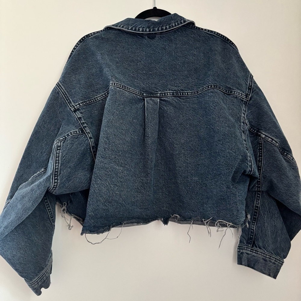 Zara Oversized Cropped Denim Jacket - Picture 3 of 8